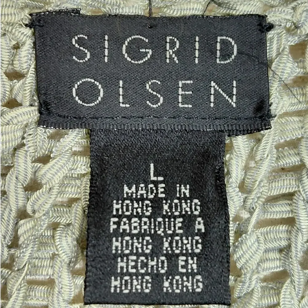 Sigrid Olsen Gray Cardigan Lightweight Sweater Women Size L